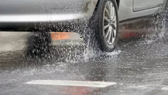 Car Slip on Wet Roads