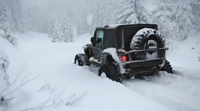 off road in snow